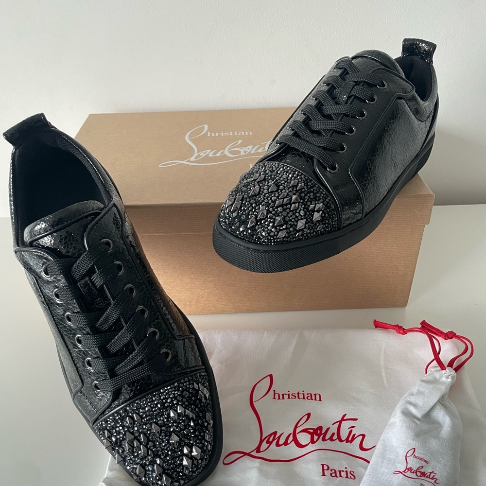 Christian Louboutin Black Crystal Sneakers